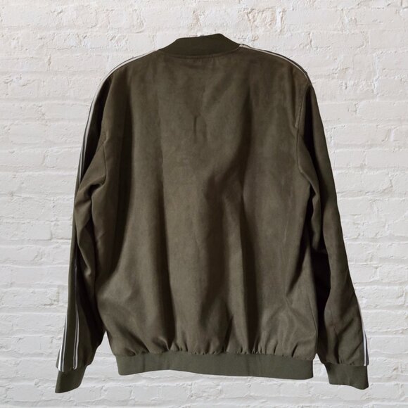 Only & Sons - Suede Bomber Jacket with White Striped Detailing - Picture 3 of 5